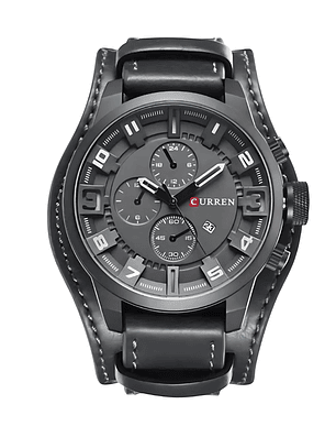 Curren De Cuarzo Para Hombres Deportivo Correa Gris