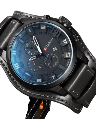 Curren De Cuarzo Para Hombres Deportivo Correa Gris