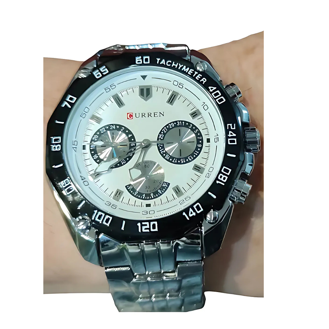 Reloj Curren Hombre Cuarzo Cronometro Color Fondo Blanco 1