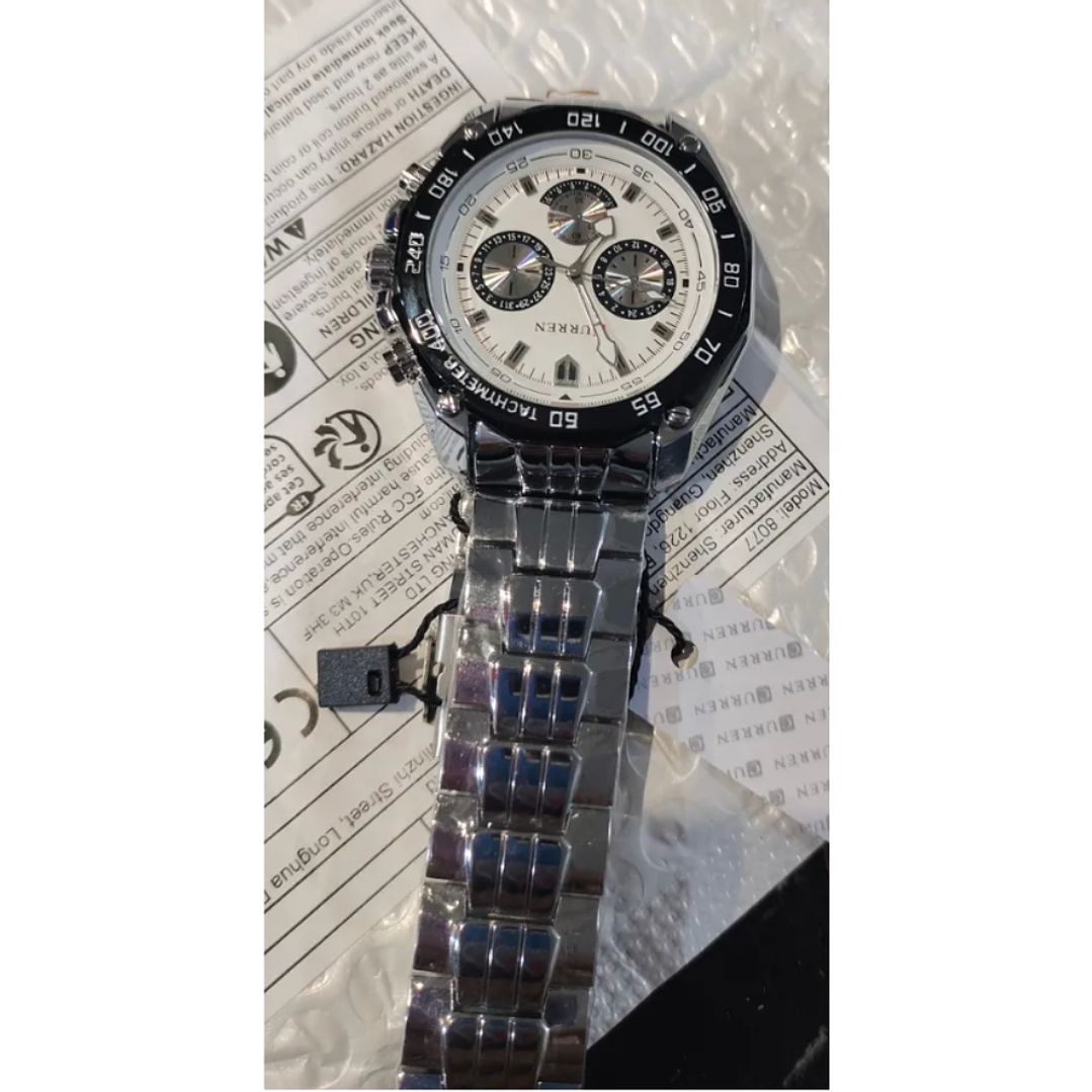 Reloj Curren Hombre Cuarzo Cronometro Color Fondo Blanco 2