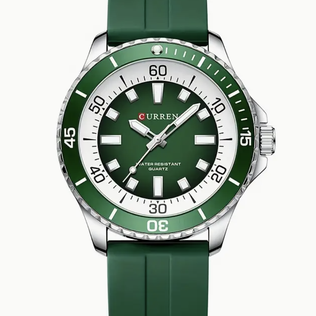 Reloj Curren Color Verde Pulsera de Silicona 1