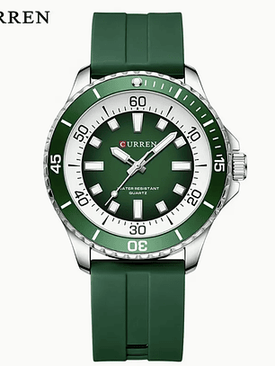 Reloj Curren Color Verde Pulsera de Silicona