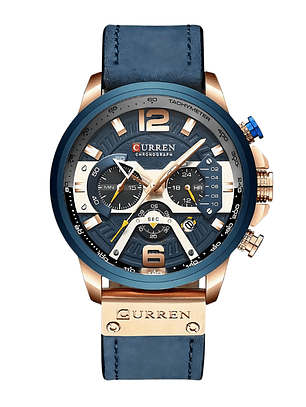 Reloj Hombre Curren Dorado Correa Azul