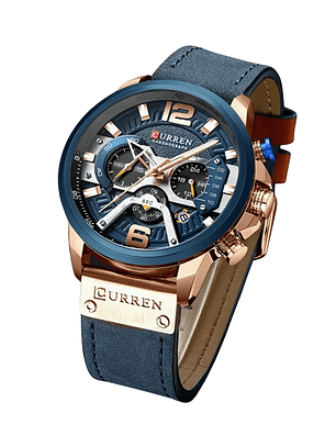 Reloj Hombre Curren Dorado Correa Azul