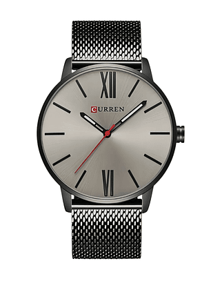 Reloj Hombre Curren Pulsera Negra Acero Inoxidable