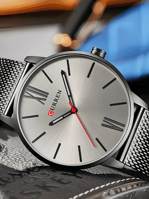 Reloj Hombre Curren Pulsera Negra Acero Inoxidable