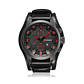 Reloj Hombre Curren Negro Correa Cuero Gruesa Negra - Miniatura 1