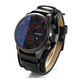 Reloj Hombre Curren Negro Correa Cuero Gruesa Negra - Miniatura 2