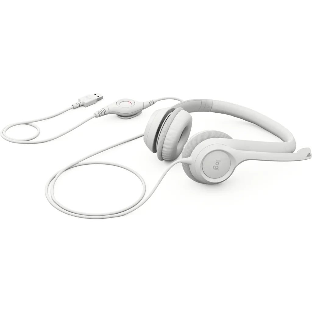 Audífono Logitech H390 Blanco Con Cancelación de ruido USB Blanco 5