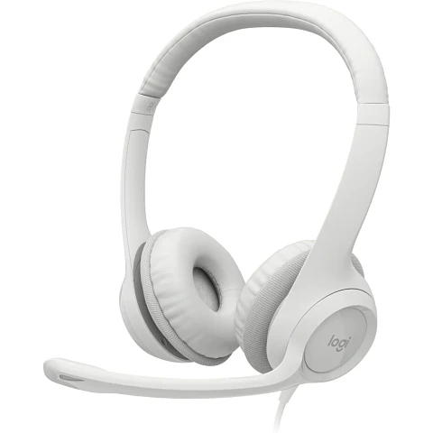 Audífono Logitech H390 Blanco Con Cancelación de ruido USB Blanco