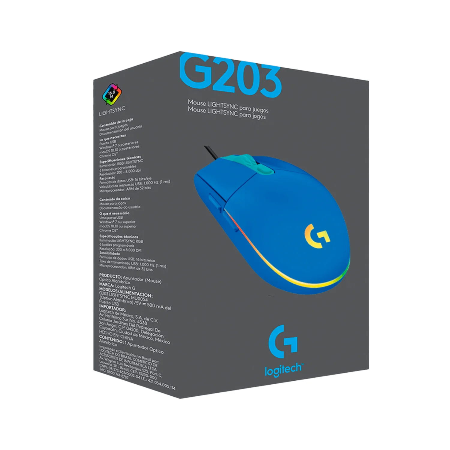 Mouse Gamer Logitech G203 LIGHTSYNC Azul 5