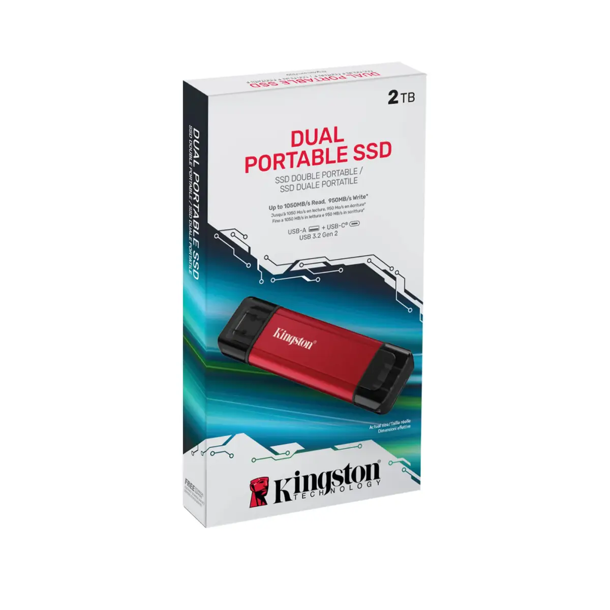 SSD Externo Kingston Dual USB-A/C 2TB 4