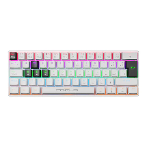 Teclado Mecánico Gamer Primus 60% Blanco Español