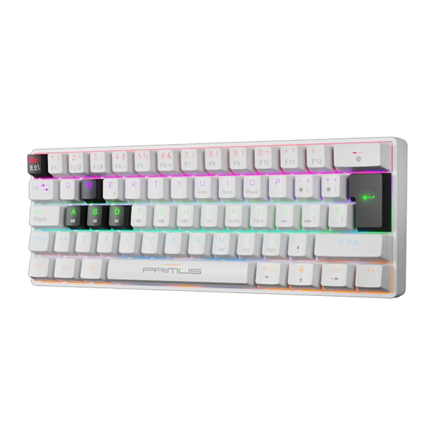 Teclado Mecánico Gamer Primus 60% Blanco Español 2