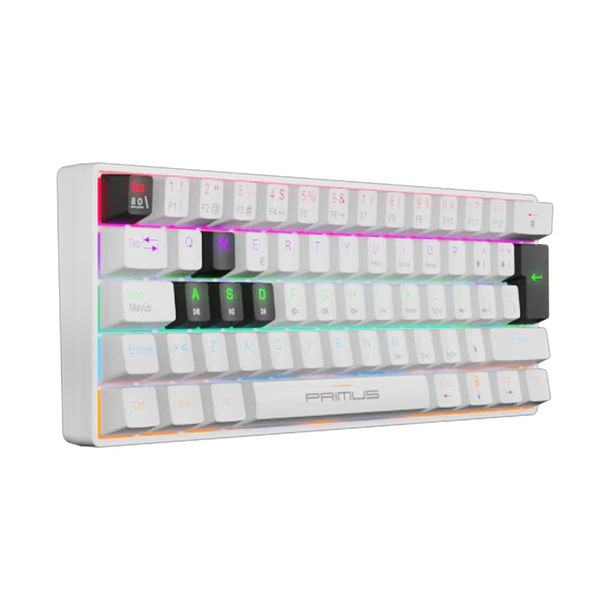 Teclado Mecánico Gamer Primus 60% Blanco Español 3