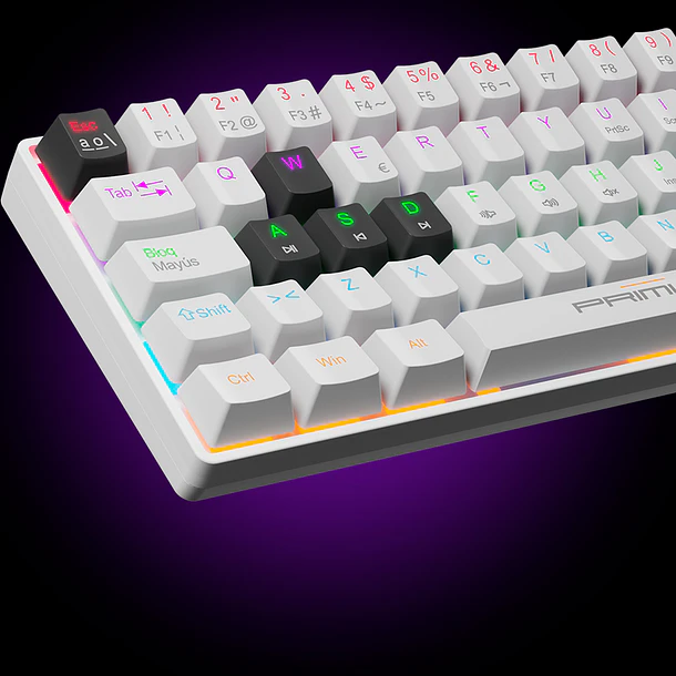 Teclado Mecánico Gamer Primus 60% Blanco Español 4