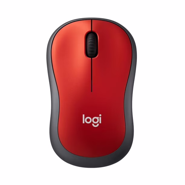 Mouse Inalámbrico Logitech M185 Rojo – 2.4 GHz, 1000 DPI, USB 1