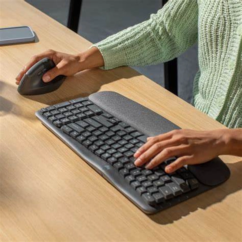 Combo Ergonómico Logitech Wave Keys + Mouse Lift Grafito 4