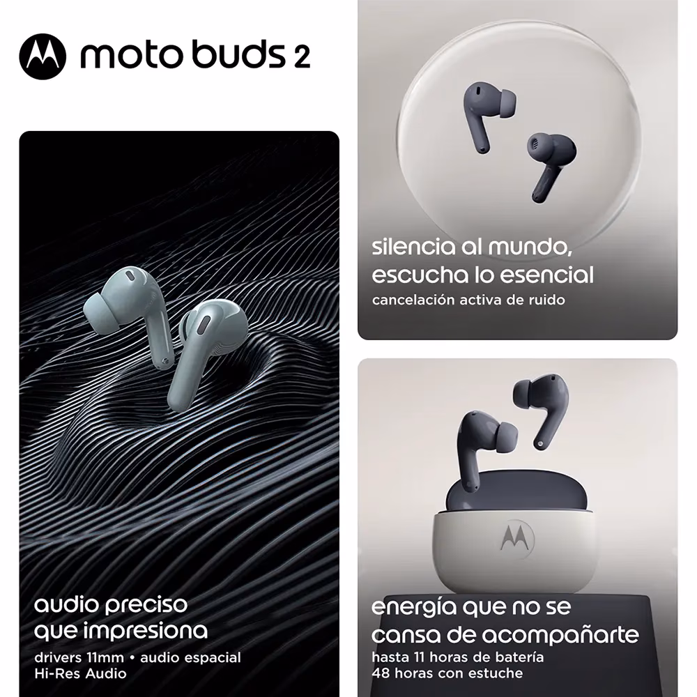 Audífono TWS Motorola Moto Buds 2 Negro 4