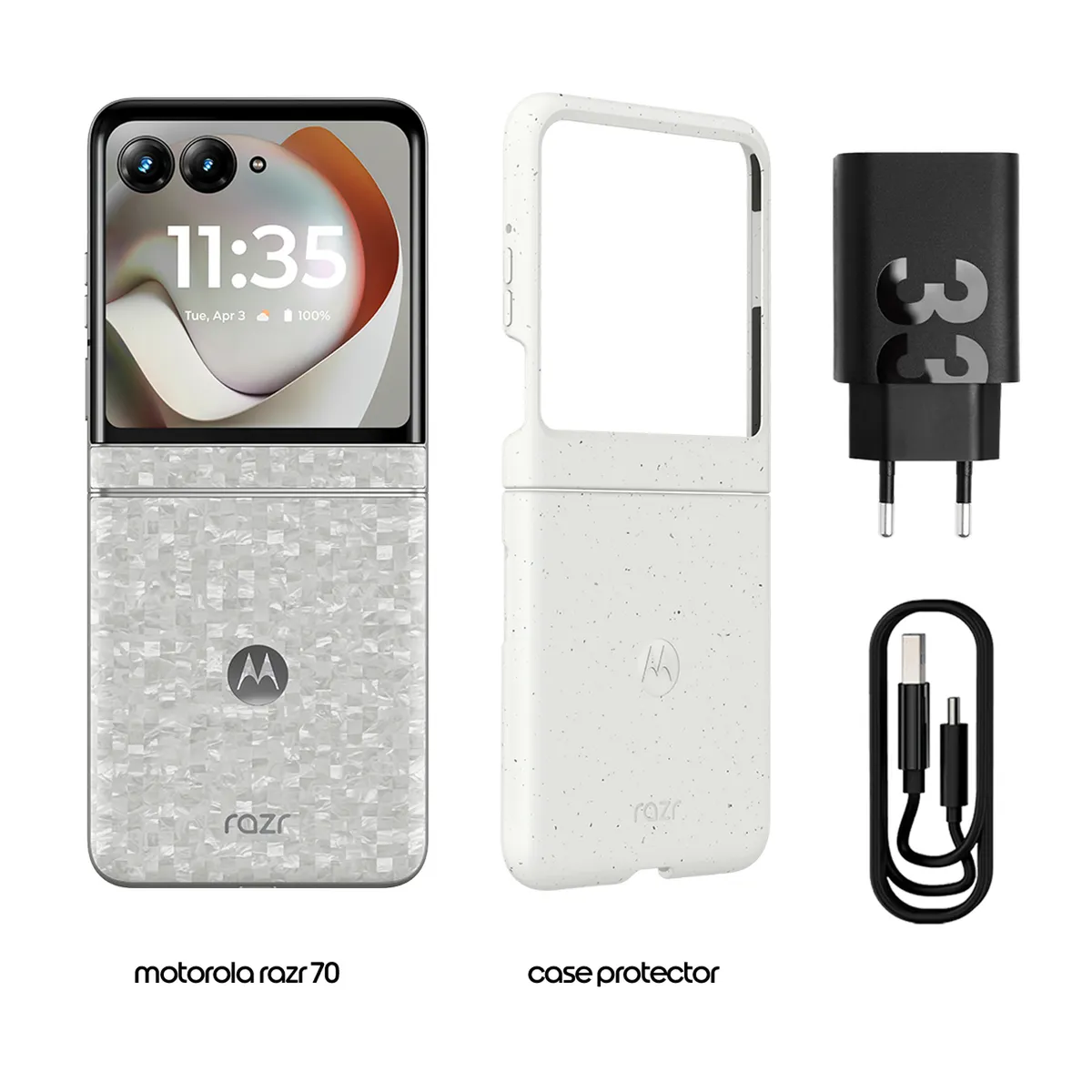 Smartphone Motorola Razr 70 5G Blanco – 12GB RAM, 512GB, Pantalla Plegable 7