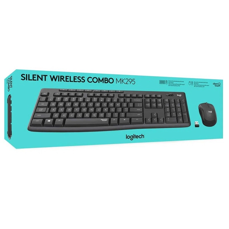 Combo Teclado y Mouse Inalámbrico Logitech MK295 Silent Español USB Negro 2