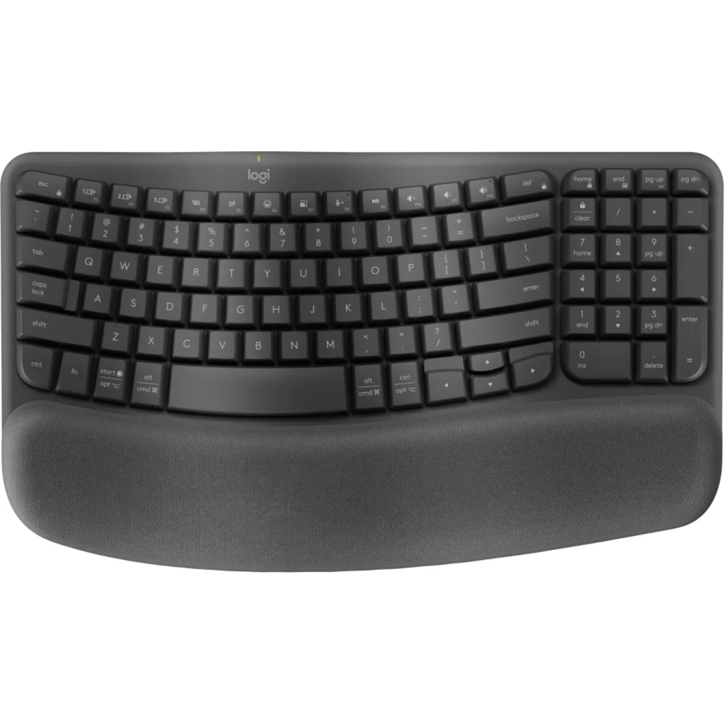 Teclado Ergonómico Inalámbrico Logitech Wave Keys Español Bluetooth Grafito 1