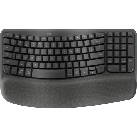Teclado Ergonómico Inalámbrico Logitech Wave Keys Español Bluetooth Grafito