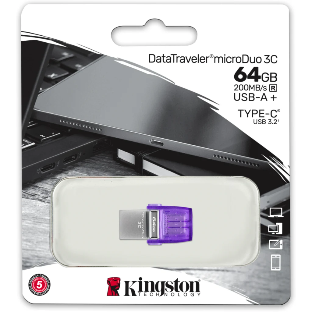Pendrive Kingston DataTraveler microDuo 3C 64GB USB-C USB 3.2 Gen 1 2