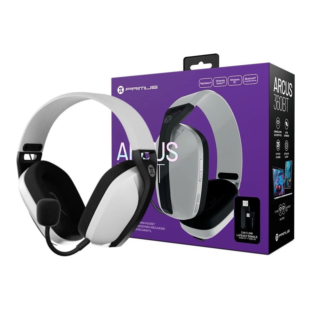 Audífono Gamer Inalámbrico Primus Arcus 360 Blanco 2