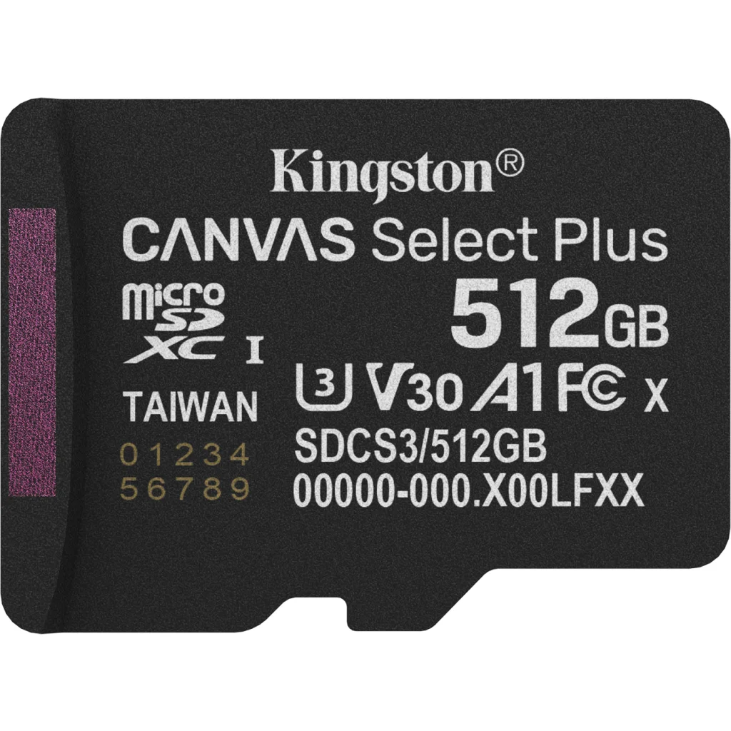 Tarjeta microSD Kingston Canvas Select Plus 512GB 4