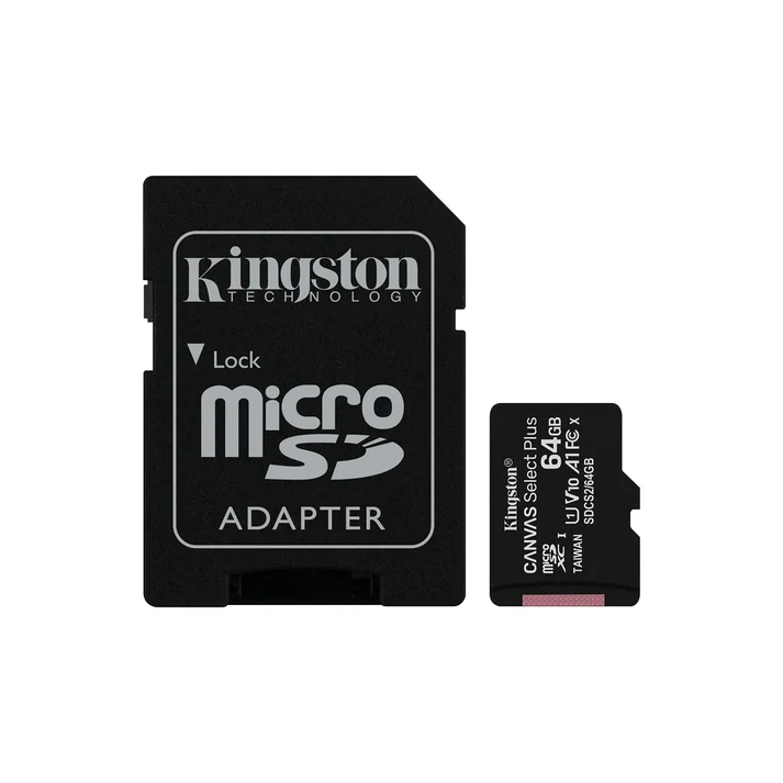 Tarjeta microSD Kingston Canvas Select Plus Gen3 64GB A1 U1 V10 + Adaptador SD 1