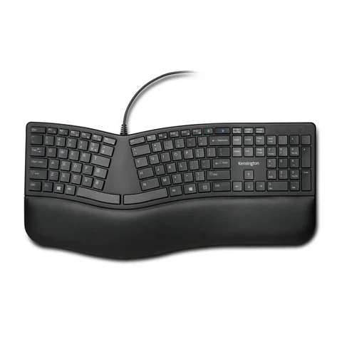 Teclado Ergonómico Kensington KB680 Pro Fit Ergo USB con Apoya Muñecas Negro