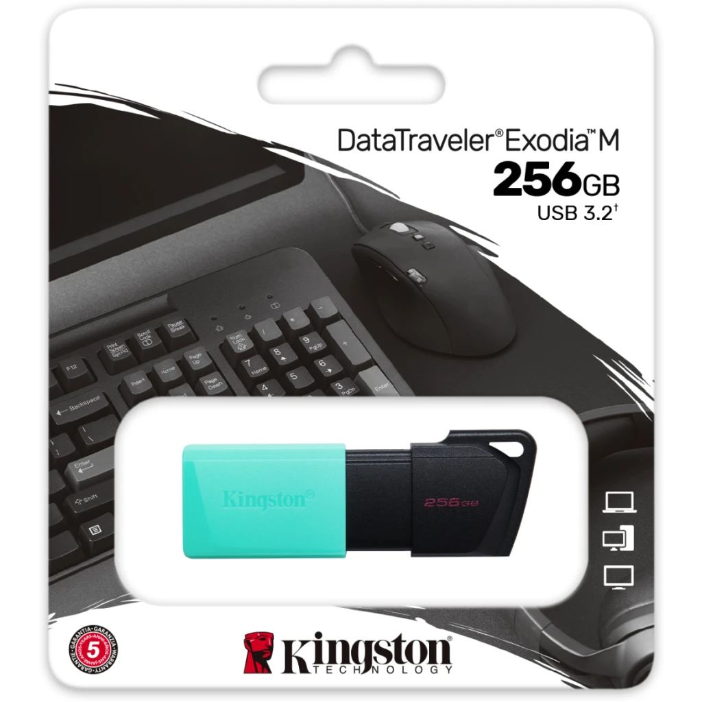 Pendrive Kingston DataTraveler Exodia M 256GB USB 3.2 Gen 1 Negro/Verde 4