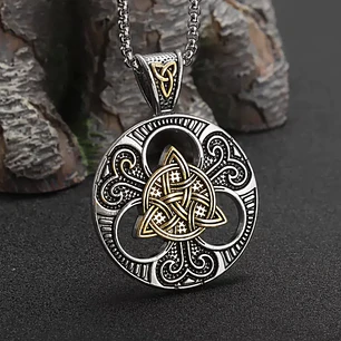 Collar Cadena Mujer Hombre Celta Medalla Acero Inoxidable