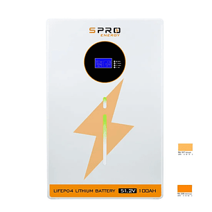 BATERIA DE LITIO SUNPRO 5.1kW GRADO A LIFEPO4 51.2V 100AH 6.000 CICLOS 95% DOD