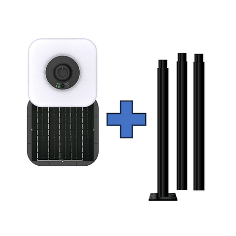 Kit Pagoda Solar 250W + Poste 3m | 2700 lm | Batería 24Ah | IP65 | 120°
