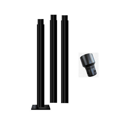 Poste Cónico 3m | 54mm | Acero | Base + Adaptador | Pagodas 150/250W