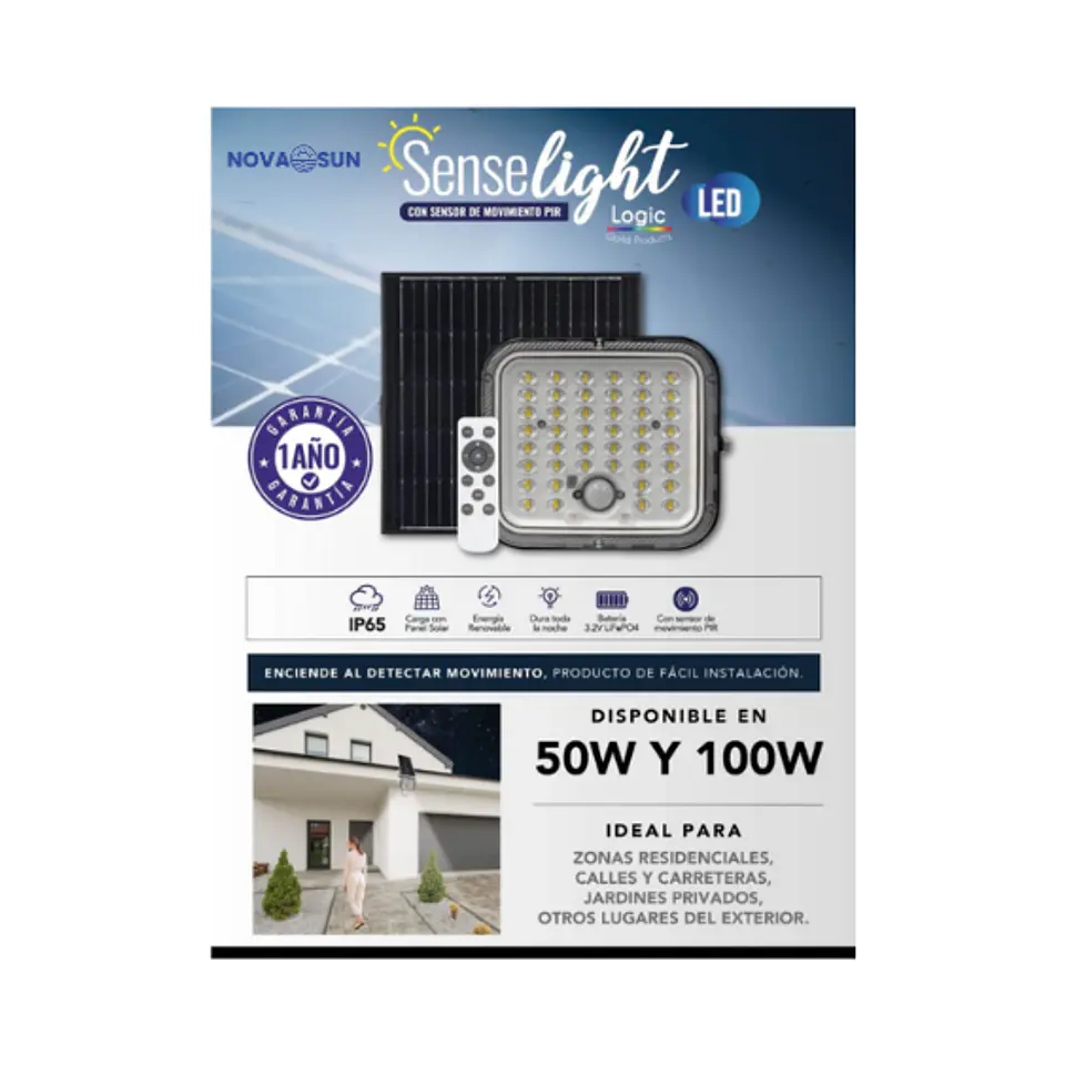Proyector de Área Solar SENSELIGHT 50W – 1400 lm | Luz 6500K 2