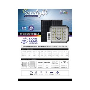 Proyector de Área Solar SENSELIGHT 100W – 3100 lm | Luz 6500K