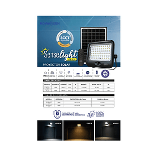 Proyector de Área Solar SENSELIGHT 250W – 3300 lm | 3CCT Ajustable