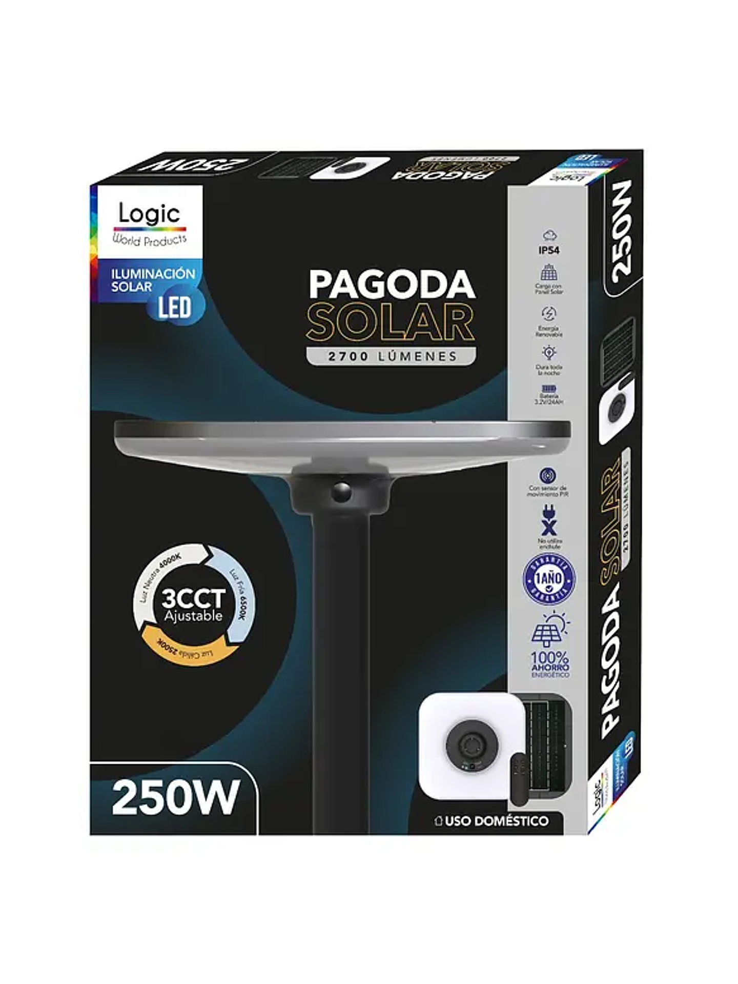 Pagoda Solar Cuadrada 250W – Alta Potencia y Máxima Eficiencia 2