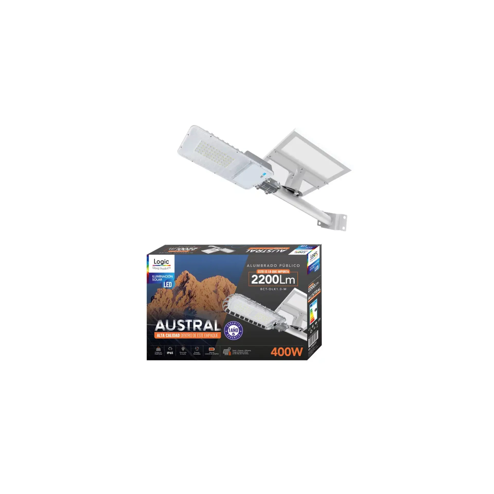 Luminaria Solar 200W – 1900 lm | Panel 30W 2