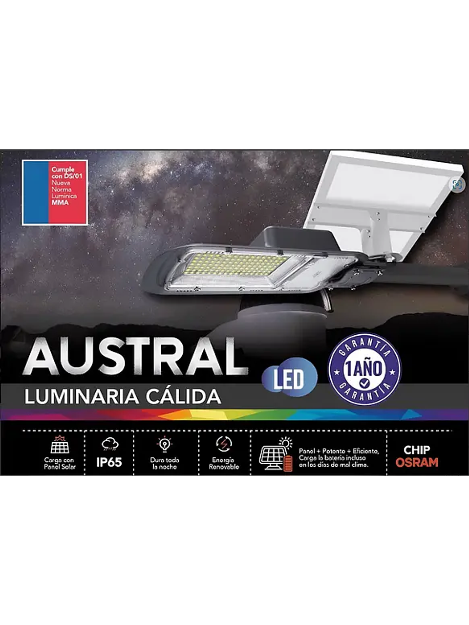 Luminaria Solar LED Austral 600W 1700K CON DS1 3