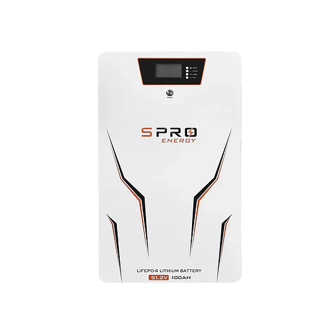 Bateria de litio SUNPRO modelo LC grado A LIFEPO4 51.2V 100AH 6.000 Ciclos 95% DOD 5.1kw con LCD