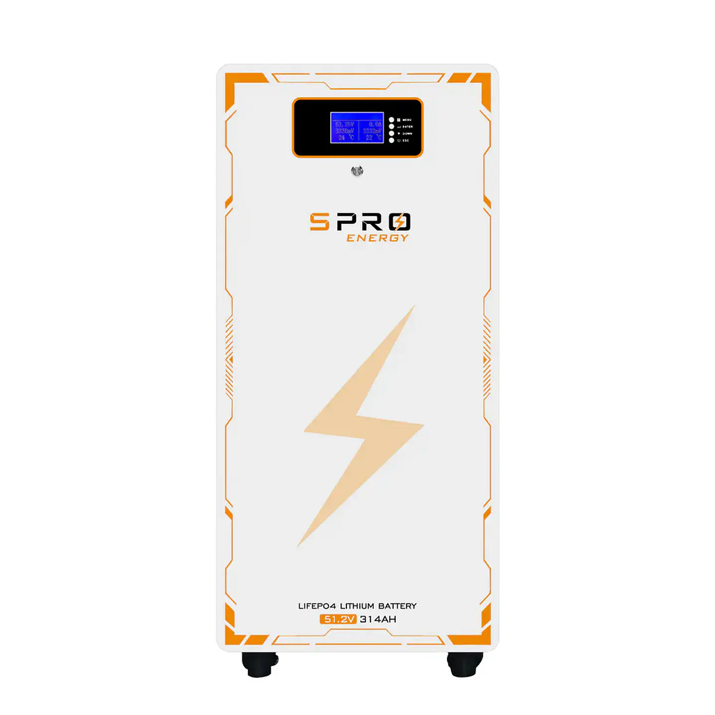 Batería de litio SUNPRO modelo LC grado A LIFEPO4 51.2V 314AH 6.000 Ciclos 95% DOD 16kw con LCD 2