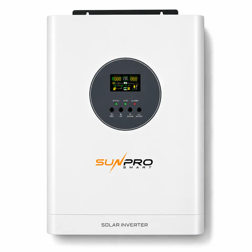 INVERSOR ONDA PURA SUNPRO 6.200W 48VDC 220VAC BUILT IN 100A MPPT 60-500V 1