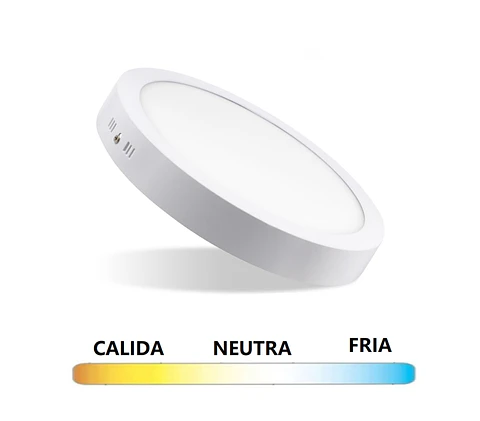 Plafón LED Redondo 24W 3CCT (3 Tonos) – 1920 lm | Certificado SEC | ECONOMY Premium