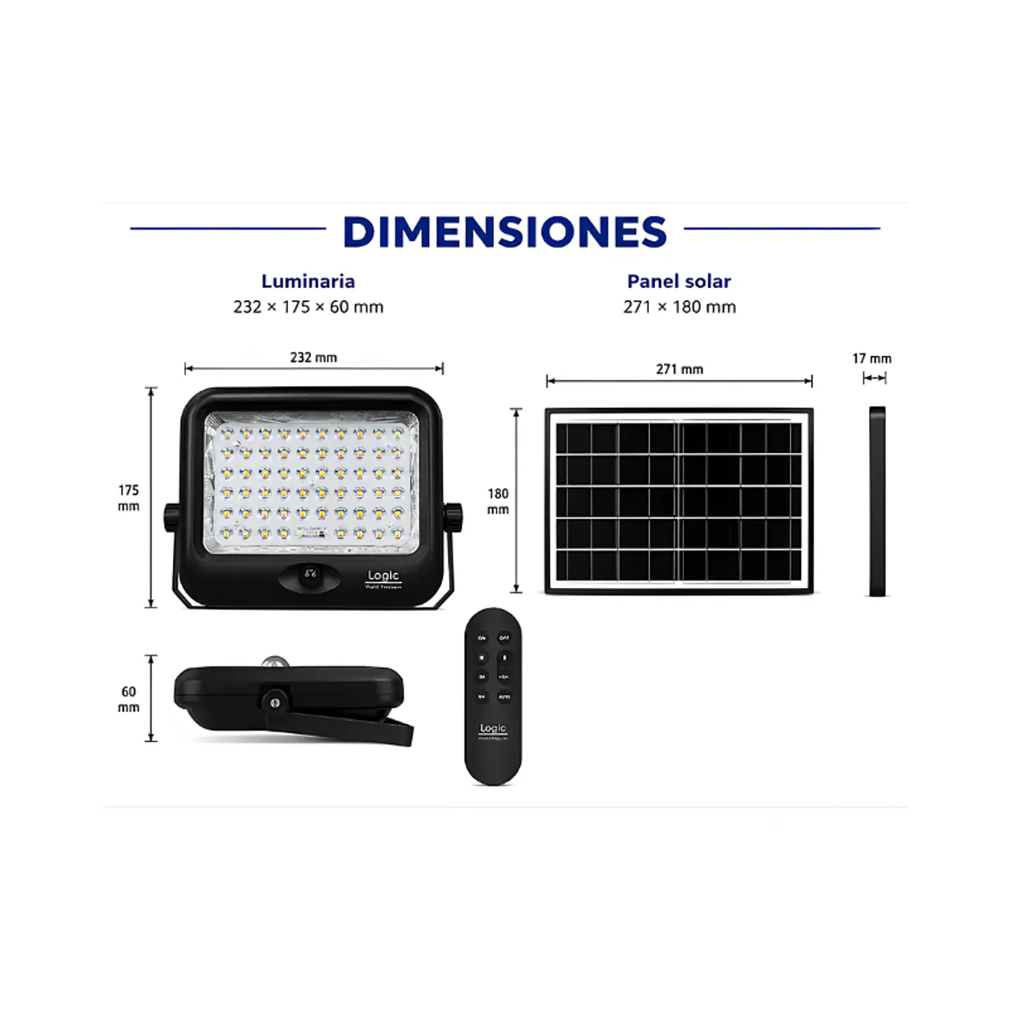 Proyector de Área Solar 150W – 1400 lm | Luz 6500K 2