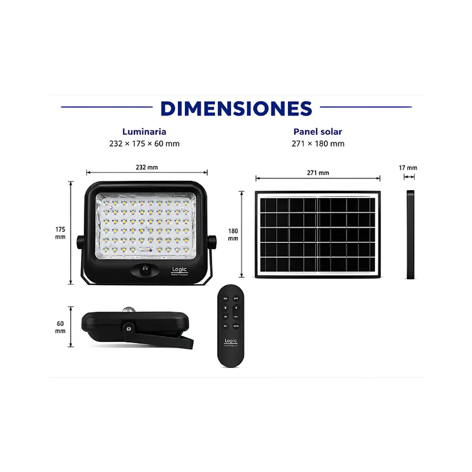 Proyector de Área Solar 150W – 1400 lm | Luz 6500K 2