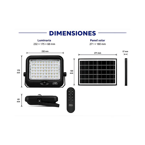 Foco Proyector Solar 100W – 1560 lm